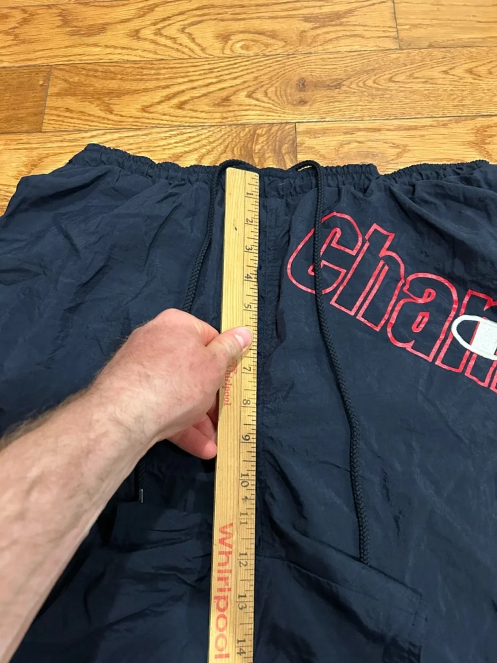 Vintage Champion Nylon Swim Trunks Shorts‎ Men's Size Large Navy Blue Drawstring